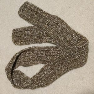Brown and White Hand Knit Unisex Scarf (Super Warm!)